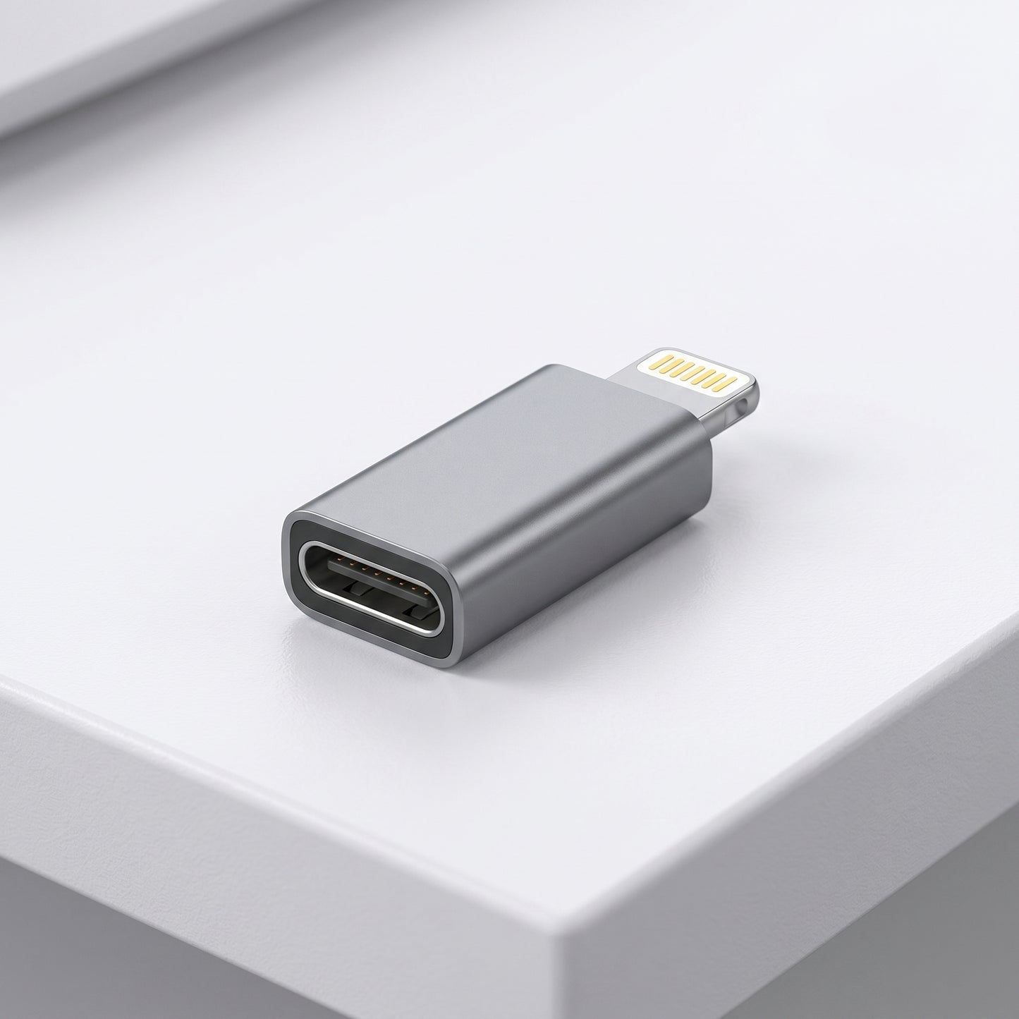Silver USB-C to Lightning Adapter