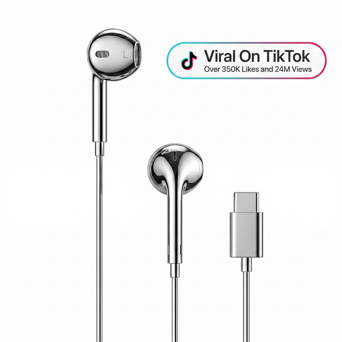 Zilva Chrome EarBuds (For USB Type-C Ports)